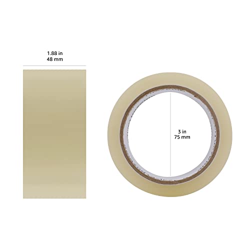 Amazon Basics Shipping Packing Tape for Moving and Sealing Boxes, Clear, 1.9 in x 60.3 yards, 1.8mil Thickness, 6 Rolls