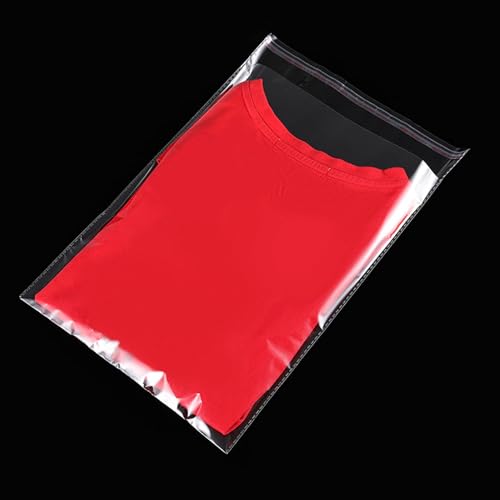 Clear Resealable Cellophane Plastic Bags Self Adhesive for Packaging Shirts, Clothing and Products,100 Pcs 10x14 Inches Se...