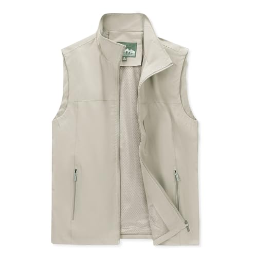 MANLUODANNI Men's Lightweight Vest Sleeveless Outdoor Work Jacket for Travel Hiking Running