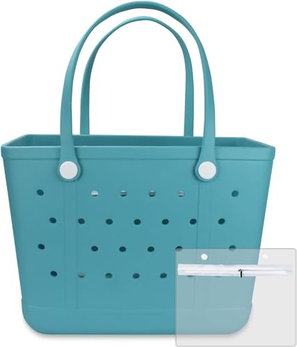 Juyeesm X Large Beach Bag, Oversized Rubber Beach Bag, Washable Open Tote Bag Durable Tote Travel Bags