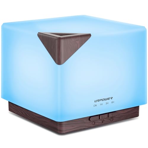URPOWER 700ML Aromatherapy Essential Oil Diffuser, 700ml Large Ultrasonic Scent Diffusers Humidifier with Adjustable Mist ...