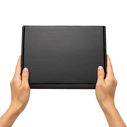 Timirog 9x6.5x2 Inches Black Shipping Boxes 25 Pack - Corrugated Cardboard Mailing Box for Small Business, Tab Locking Lit...