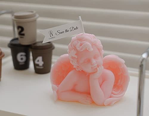 Angel Shaped Scented Candle,150G Aroma Soy Wax Decorative Candle,Handmade Aesthetic Candle for Table Photo Prop Birthday G...