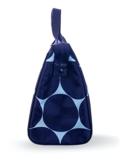 Kate Spade New York, Portable Soft Cooler Lunch Bag with Silver Insulated Interior Lining and Storage Pocket, Joy Dot