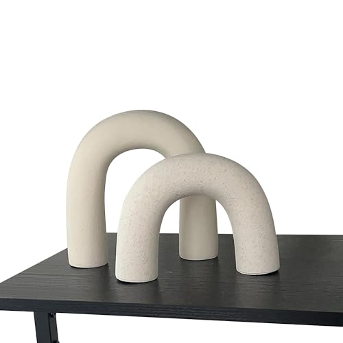 Defined Deco Ceramics Arch Decorative Objects,Neutral Home Decor for Shelves,Shelf Decor Aesthetic,Home Decorations for Li...