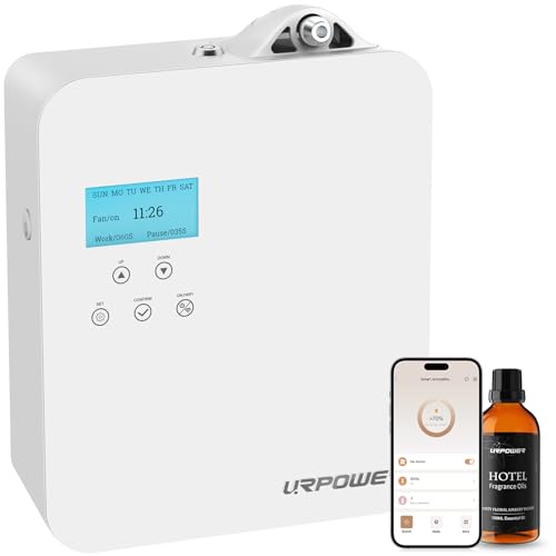 URPOWER 300ml Waterless Nebulizing Scent Diffuser Up to 3000 Sq Ft, Smart APP Control HVAC/Wall Cold-Air Aromatherapy Mach...
