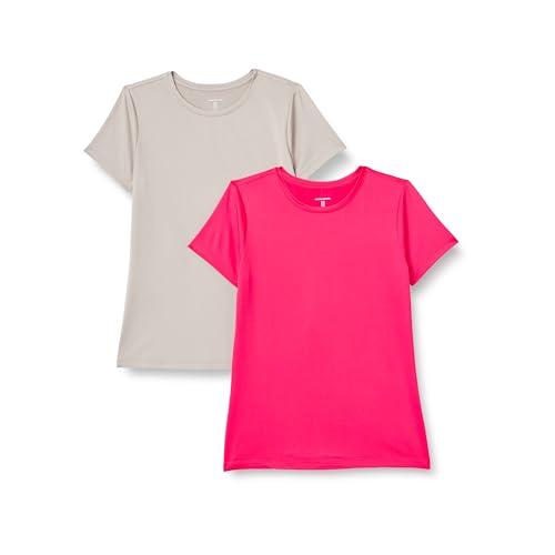 Amazon Essentials Women's Active Quick Dry Tech Stretch Short-Sleeve Crewneck T-Shirt, Multipacks