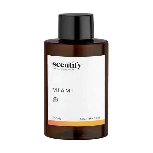 Scentify Miami Aroma Oil Refill Scent for Oil Diffusers - Creamy, Cashmere, Sandalwood, Musk Scents - Luxurious Relaxing A...