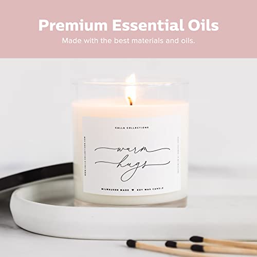 ThreeKin Warm Hugs Scented Candles for Home, Natural Soy Wax, Relaxing Aromatherapy Gifts, Essential Oils Scented, Long-La...