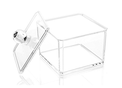 Kamay's Transparent Cotton Ball Pad Swabs Make Up Pads Dispenser Holder Organizer Container with lid Multifunction Acrylic...