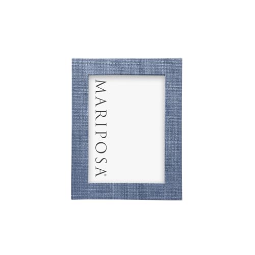 MARIPOSA HEATHER BLUE FAUX GRASSCLOTH 5x7 FRAME |BLUE | TEXTILE | FRAMES | DECORATIVE PHOTO FRAMES | VINYL | HANDMADE IN M...