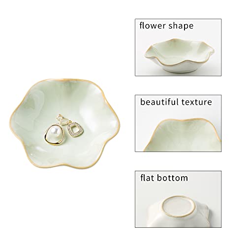 Jewelry Dish Tray, Ring Dish, Ceramic Trinket Tray, Key Bowl, Decorative Plate, for Friends Sisters Daughter Mother(Light ...