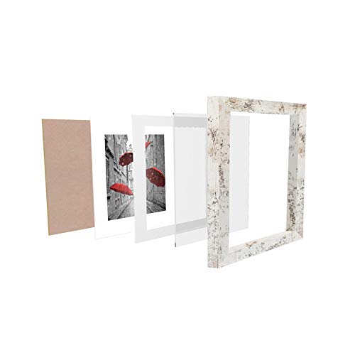 Finefrarm 12x12 Frame Matted to Display 8x8 Photos with Mat or 12 x 12 Pictures Without Mat Rustic Photo Frames Wall Art f...