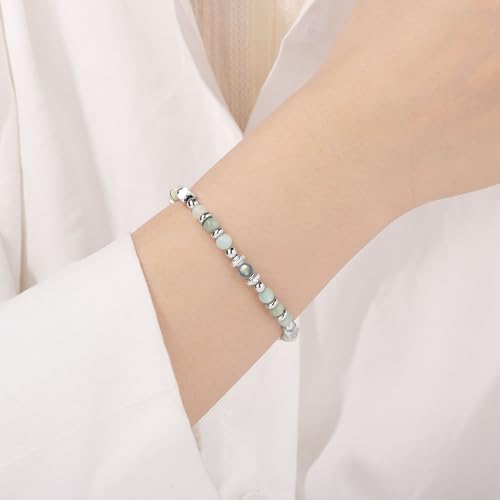 JoycuFF 𝗚𝗶𝗳𝘁𝘀 𝗳𝗼𝗿 𝗪𝗼𝗺𝗲𝗻 𝗠𝗼𝗼𝗻𝘀𝘁𝗼𝗻𝗲 𝗕𝗿𝗮𝗰𝗲𝗹𝗲𝘁 Amazonite Colorful Imperial Jasper Stainless Stee...