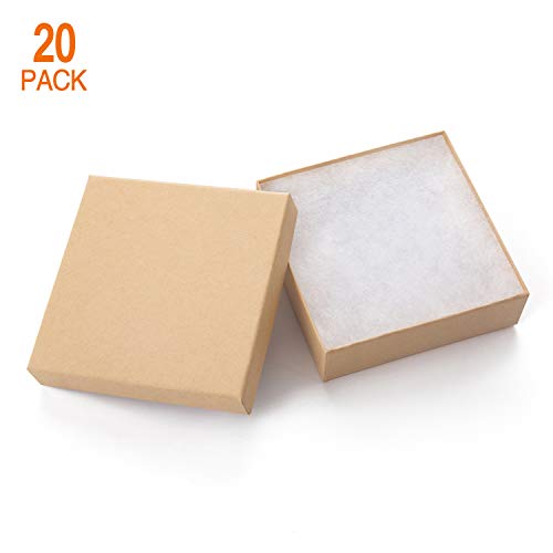 GEFTOL Jewelry Gift Boxes 20 Pack 3.5x3.5x1 Inch Cardboard Jewelry Boxes,Small Gift Boxes for Jewelry Earrings Necklaces H...