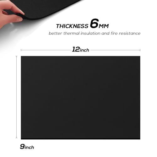 FLASLD 9×12in Heat Shield Thermal Barrier Blanket Insulation Reflective Material High Temp Protection Carbon Felt for Stov...
