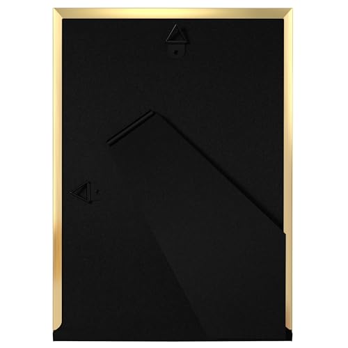 eletecpro 4x6 Enamel Picture Frame with Real Glass Cover, 1 Pack Pink Photo Frame with Gold Metal Edge, Horizontal and Ver...