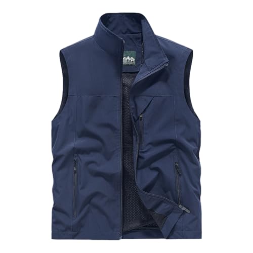 Mens Vests Sleeveless Zip Up Jacket Lightweight Casual Golf Windbreakers Hiking Work Tactical Vests Slim fit Outerwear
