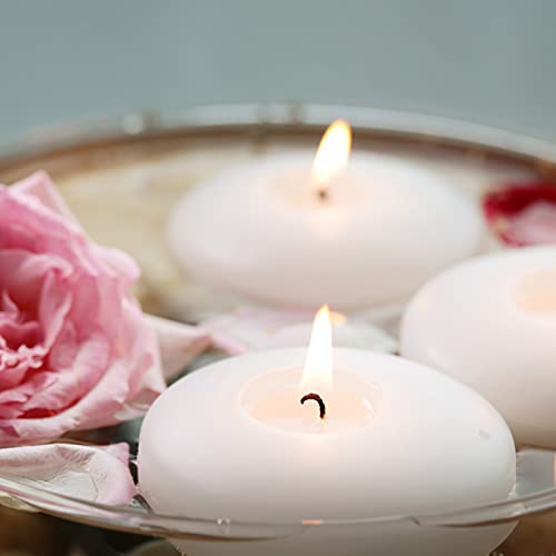 Tuyai (Set of 36) Floating Candles, 3 inch White Dripless Wax Burning Candles, for Weddings, Party, Special Occasions and ...