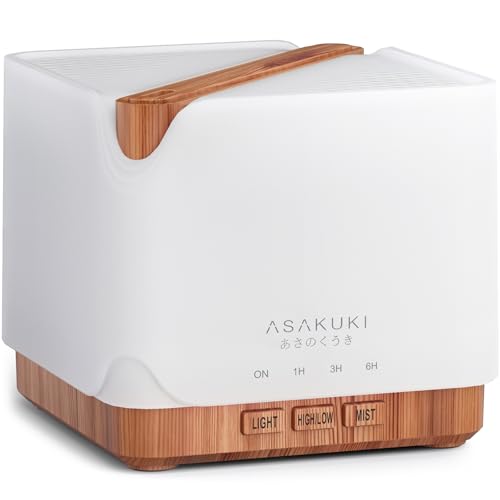 ASAKUKI Essential Oil Diffuser for Home, Large 700 ml Humidifier with Automatic Shut-Off, Scent Aromatherapy Diffuser with...