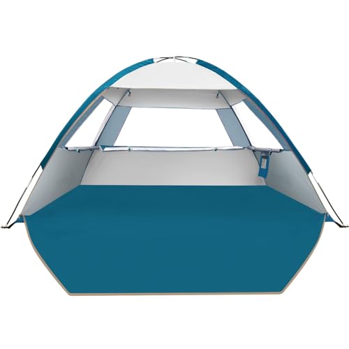 COMMOUDS Beach Tent Sun Shade for 3/4/6/8 Person, UPF 50+ Beach Sun Shelter Canopy Tent, Lightweight, Easy Set Up and Carry