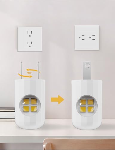 SETEN 6-Pack Mini LED Plug-in Night Light, Auto On/Off with Dusk to Dawn Sensor, 2700K Warm White, 360° Adjustable Lightin...