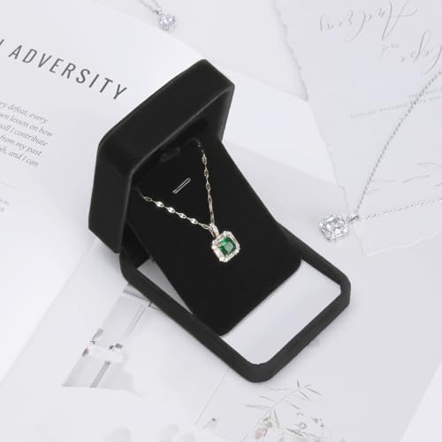 KUKUVR 6 Pieces Classic Velvet Necklace Pendant Box for Jewelry Gift, Small Jewellry Storage Display Case for Wedding Enga...