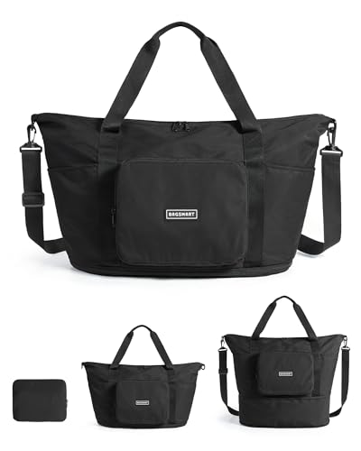 BAGSMART Foldable Travel Bag, 37L Expendable Personal Item Bag, Lightweight Travel Essentials for Women, Water Resistant E...