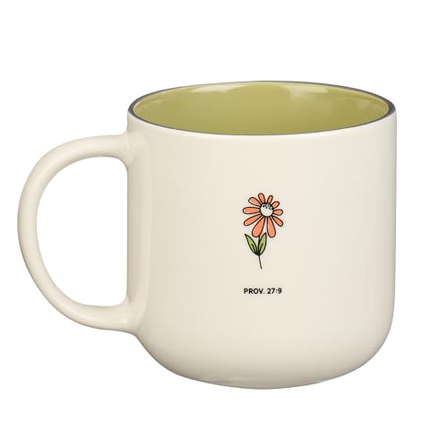 Christian Art Gifts Large Ceramic Coffee & Tea Mug for Women & Friends: Sweet Friendship - Proverbs 27:9 Scripture, Cute M...