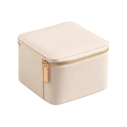Frebeauty Small Travel Jewelry Box with 6 Pouch Bags, Portable Mini Jewelry Storage, 3.35 x 4.9 x 4.8 Inches, Gift Idea fo...