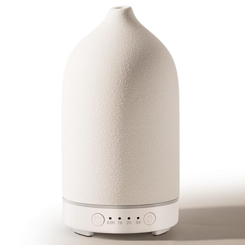 Diffuserlove Ceramic Essential Oil Diffuser 160ML Aromatherapy Diffuser for Home Bedroom Room Cool Mist Humidifier Stone A...