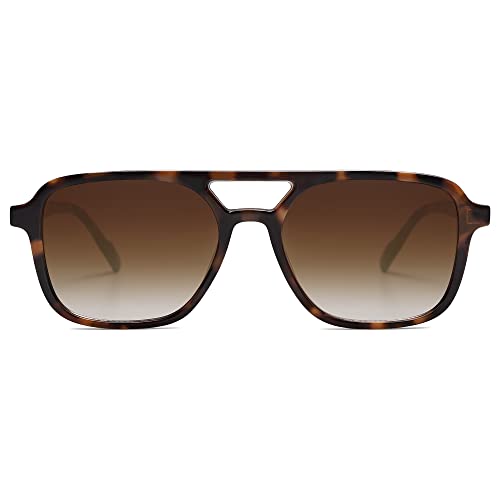 SOJOS Retro Aviator Sunglasses for Women Men,Trendy Rectangle Womens Mens Shades Sun Glasses SJ2202