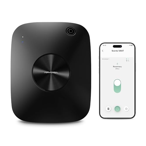 Airversa Smart Waterless Essential Oil Diffuser Scent Air Machine with 12A1V Power Adapter for Large Rooms Spaces Home and...