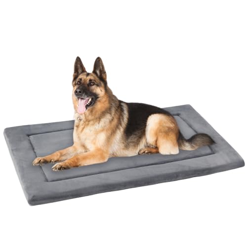 KHONSU PET Dog Bed Mat for Crate 1.1in Slim Cooling Pad Reversible Flannel & Waterproof Canva for XXXL Dogs up to 130 lbs,...