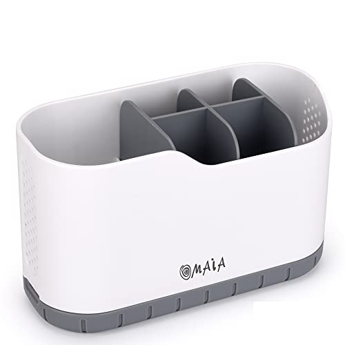 OMAIA Sink Caddy - Sink Organizer for Home, Kitchen, Wash Basin - Holder with Removable Dividers for Sponge, Brush, Toothb...