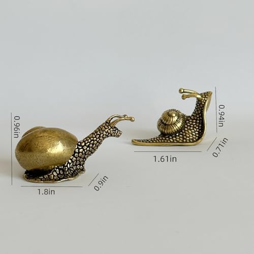 XYLIBLLA 3Pcs Brass Snail Statue Decor, Retro Mini Copper Snail Statue Home Decoration for Living Room and Desk, Outdoor P...