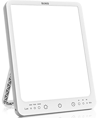 SUXIO Light Therapy Lamp - 10000 Lux Therapy Lights, 3 Timing & Mode Happy Lamp, Touch Control Daylight Lamp with Memory F...