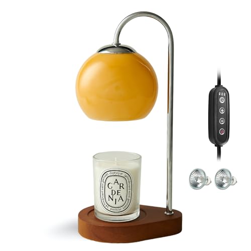 Kimikata Modern Candle Warmer Lamp with Timer and Dimmer, Dimmable Electric Candle Lamp Warmer, Wax Melt Warmer, Glass wit...