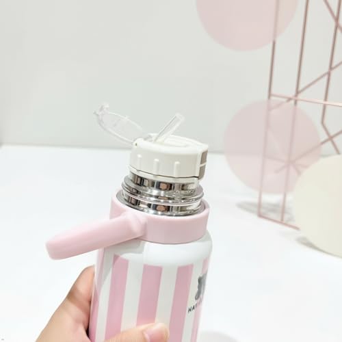 YJMOE 27oz Insulated Water Bottle, Stainless Steel cute cup with Straw & Direct-Drink Lid, Leak-Proof Travel Cup with Hand...