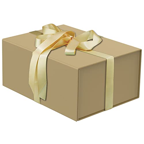 MOYEUPAC Glod Gift Box,9" X 7" X 4" with Lids for Presents Magnetic Closure Gift Packaging for Christmas,Thanksgiving, Bir...