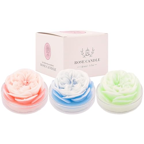 Naimo 3 Pack Flower Candles Soy Wax Scented Candle Aromatherapy Home Decor Wedding Birthday Anniversary Decorative Candle ...