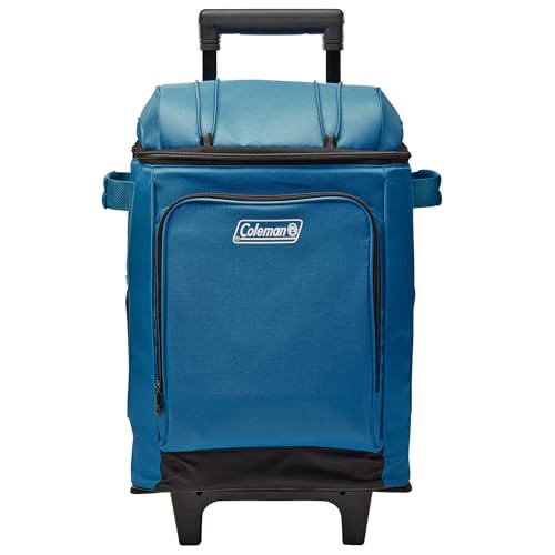 Coleman 42-Can Soft Rolling Cooler with Wheels, Leak-Proof Portable Insulated Chiller with 12+ Hour Ice Retention, Made wi...