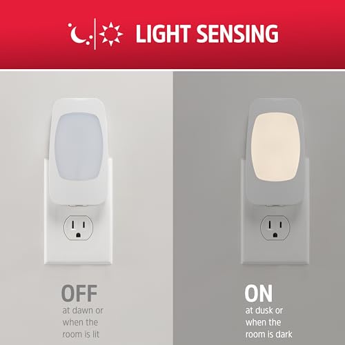 Energizer 4-in-1 LED Power Failure Night Light, 1 Pack, Plug-in, Light Sensing, Auto On/Off, Foldable Plug, Soft White, Em...