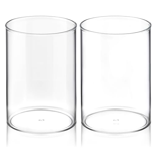 2 Pcs Pen Holder Acrylic Cylinder Container Stylish Clear Acrylic Desk Organizer Round Makeup Brush Storage Desktop Pencil...