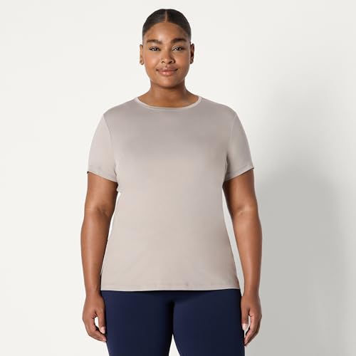 Amazon Essentials Women's Active Quick Dry Tech Stretch Short-Sleeve Crewneck T-Shirt, Multipacks