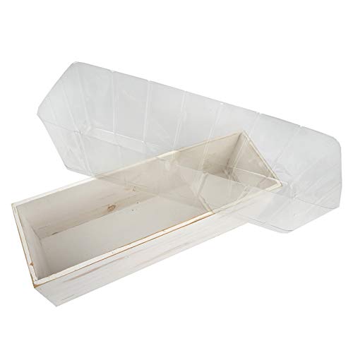 18x6-Inch Natural Whitewashed Wood Rustic Rectangular Planter Boxes Holders Centerpieces Wedding Decorations Party