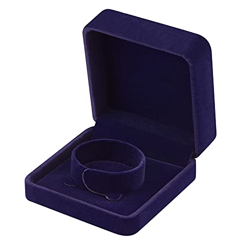 LETURE 4 Pieces Classic Velvet Bracelet Bangle Pendant Necklace Gift Box, Travel Jewelry Box Display Storage Case for Gif...
