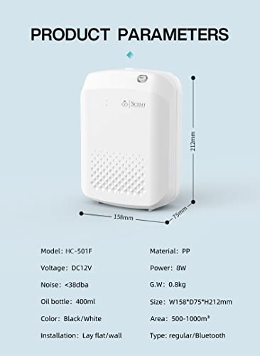 Scent by Aroma Collection Smart Scent Diffuser, Black, 400ml Large Capacity, 360° Air Circulation, Bluetooth Compatible