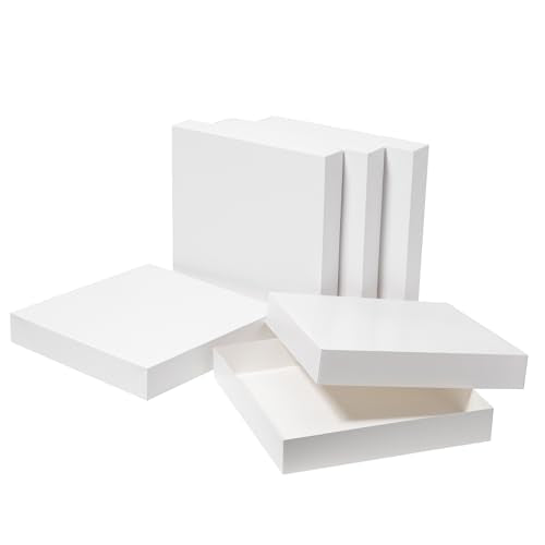 Mefleet 12x12x2 Inches Large Gift Boxes with Lids 10 Pack Flat Square Shirt Clothes Scarf Box for Christmas Presents, Holi...