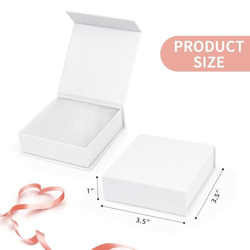 Mirgrime Jewelry Gift Boxes, 5 Pack 3.5x3.5x1 inch Small Jewelry Boxes, Cardboard Box for Necklaces Bracelet Earring Ring...